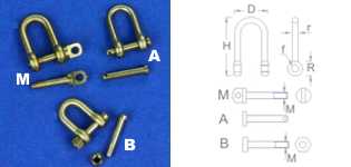 077106 4 x Shackles 10.5x6 M1.4